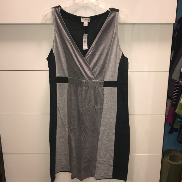 NWT LOFT Green and Grey Dress - Picture 1 of 3